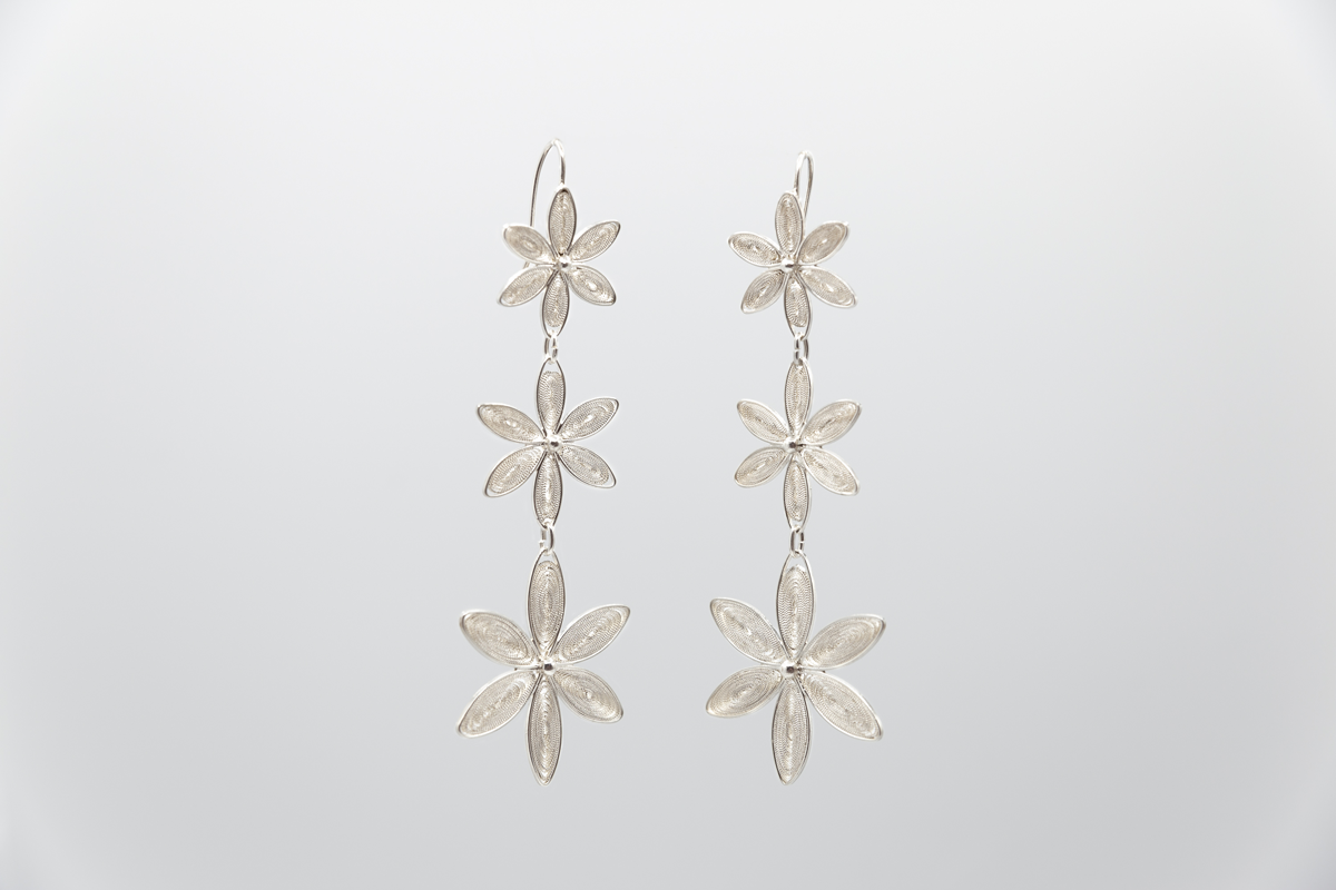 Silver flower earrings Mammisi