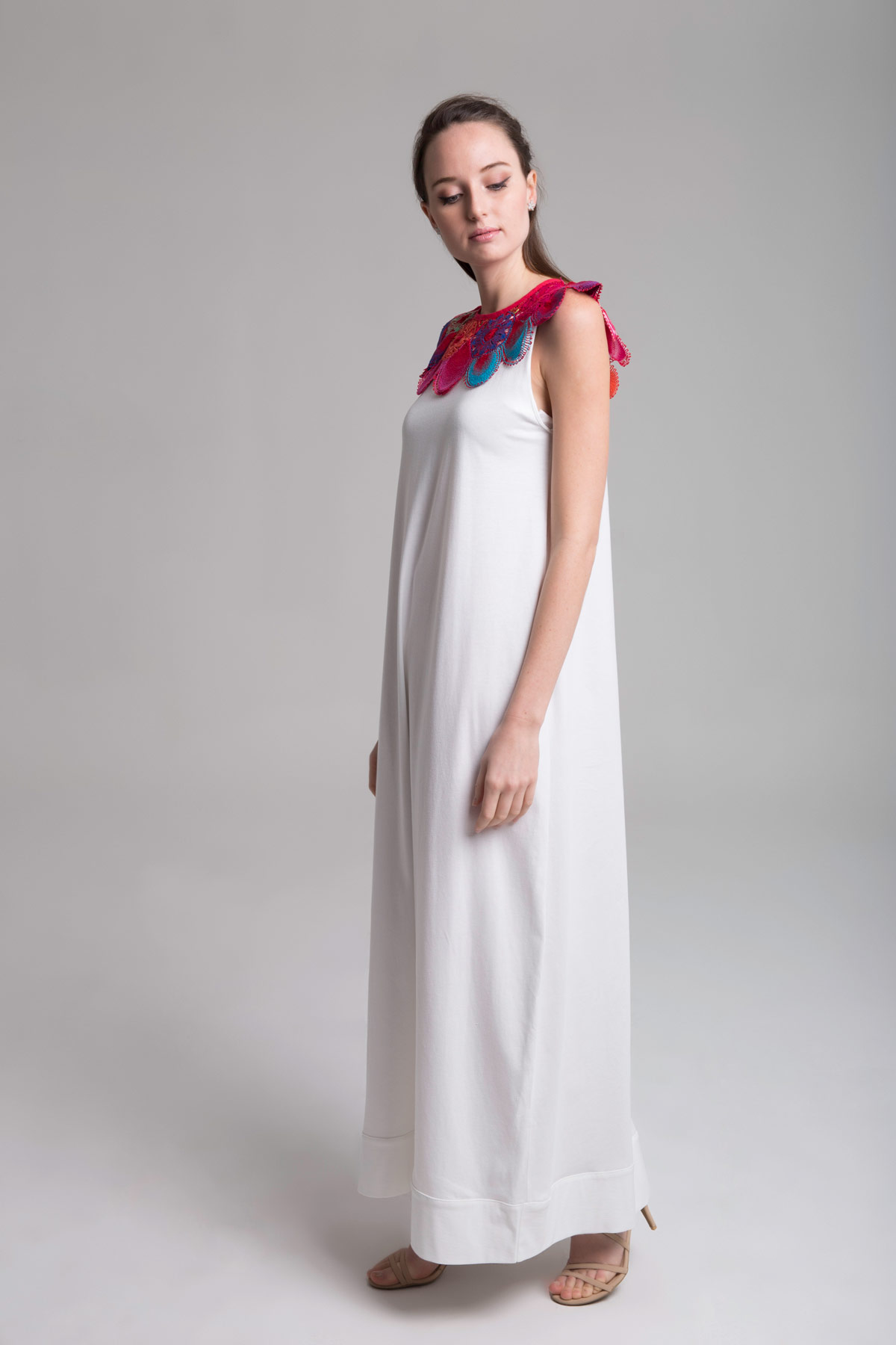 Long Dress with Round Neck